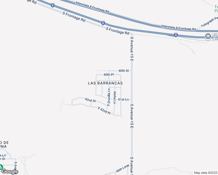 map of restaurants, bars, coffee shops, grocery stores, and more near Drucilla Lane in Yuma