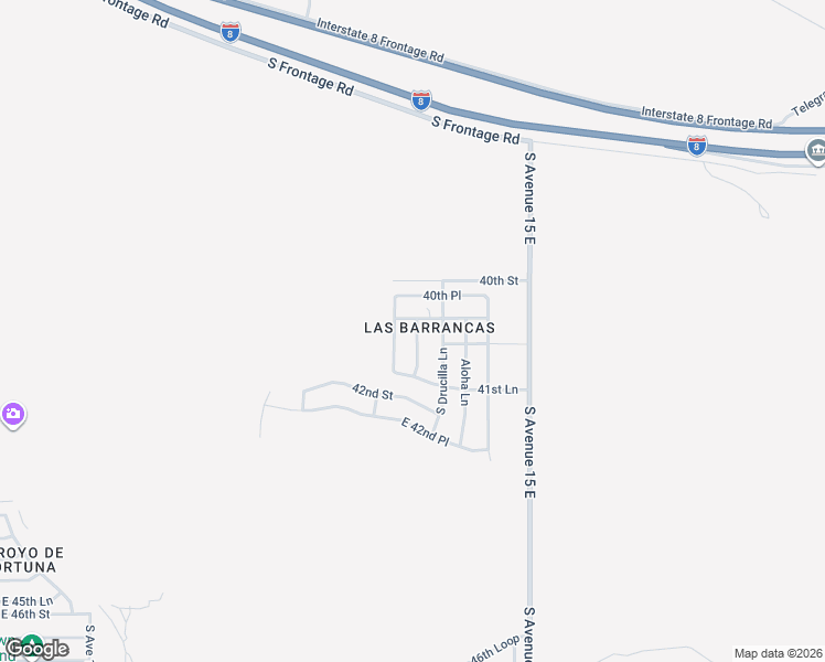 map of restaurants, bars, coffee shops, grocery stores, and more near 12227 Laurel Lane in Yuma