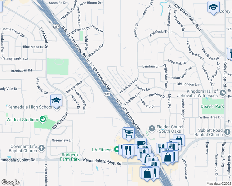 map of restaurants, bars, coffee shops, grocery stores, and more near 5634 Homestead Road in Arlington