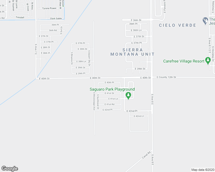 map of restaurants, bars, coffee shops, grocery stores, and more near 7634 East 40th Road in Yuma