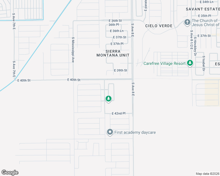 map of restaurants, bars, coffee shops, grocery stores, and more near 4043 South Sunlight Way in Yuma