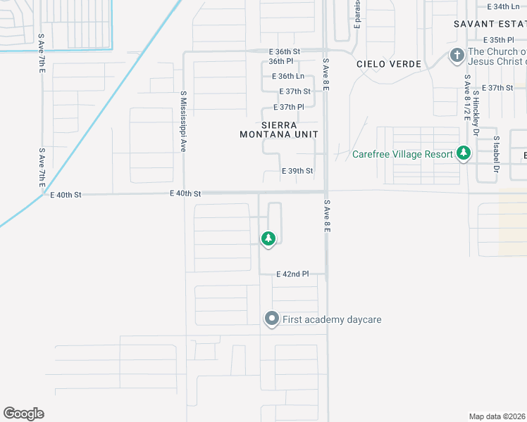 map of restaurants, bars, coffee shops, grocery stores, and more near 4029 South Buckthorn Drive in Yuma