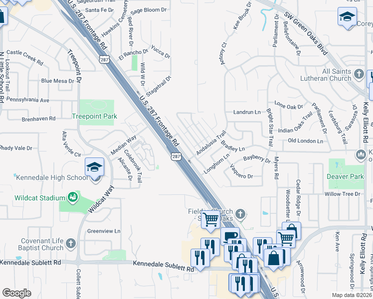 map of restaurants, bars, coffee shops, grocery stores, and more near 5622 Homestead Road in Arlington