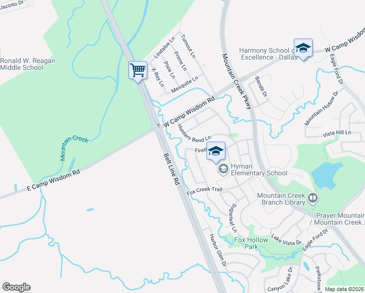 map of restaurants, bars, coffee shops, grocery stores, and more near 5707 Goldfinch Way in Dallas