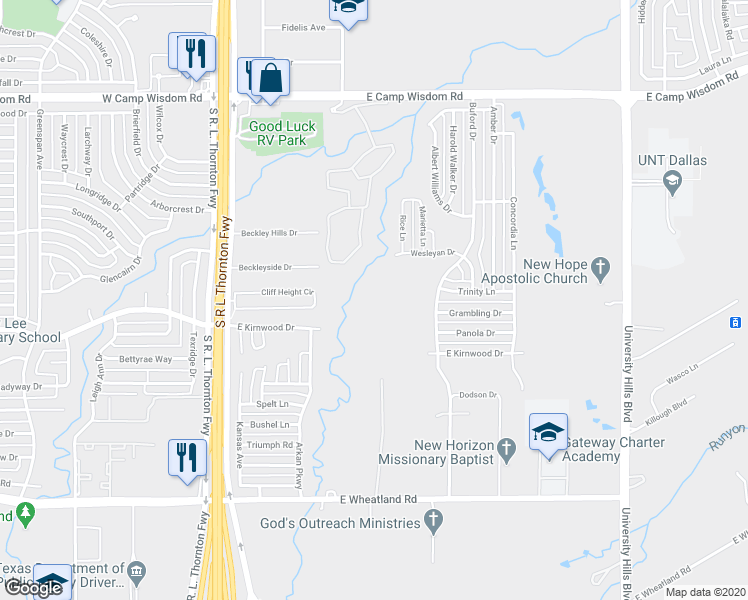 map of restaurants, bars, coffee shops, grocery stores, and more near 421 East Wheatland Road in Dallas