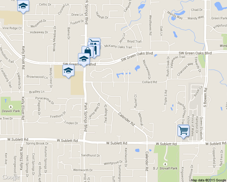 map of restaurants, bars, coffee shops, grocery stores, and more near 5610 Cardinal Oaks Court in Arlington