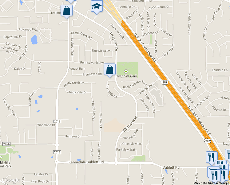 map of restaurants, bars, coffee shops, grocery stores, and more near 5514 Wildview Court in Arlington