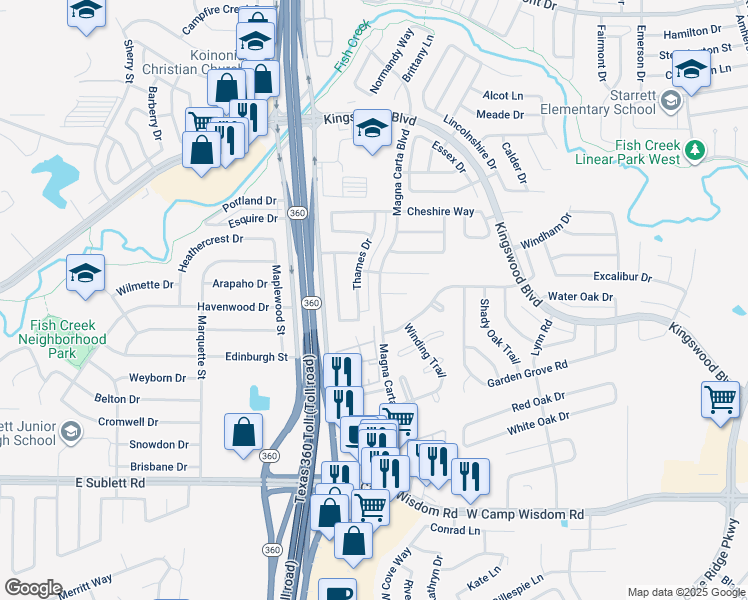 map of restaurants, bars, coffee shops, grocery stores, and more near 4837 Magna Carta Blvd in Grand Prairie