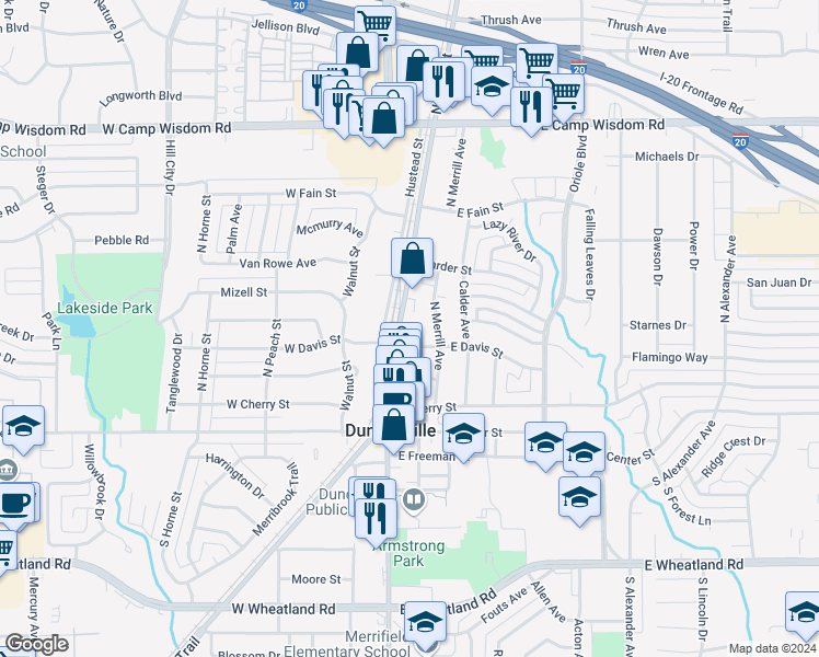 map of restaurants, bars, coffee shops, grocery stores, and more near 412 N Main St in Duncanville