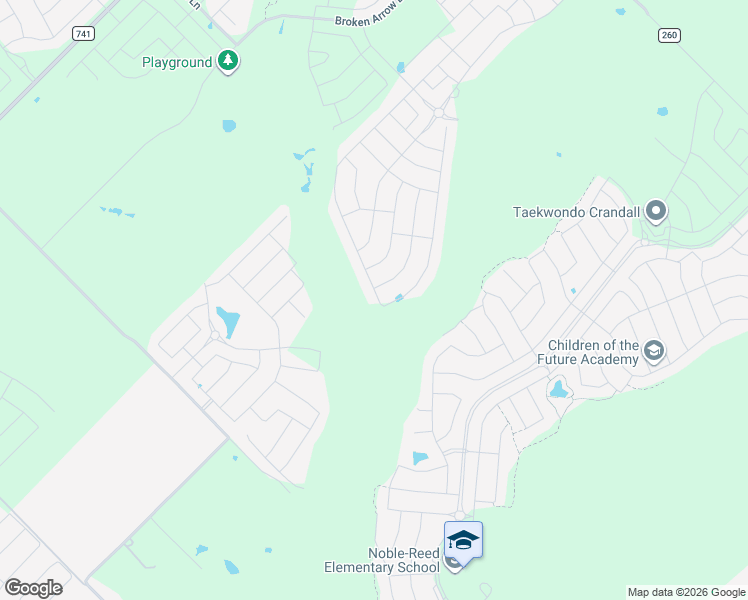 map of restaurants, bars, coffee shops, grocery stores, and more near 3100 Helix Bay Drive in Crandall