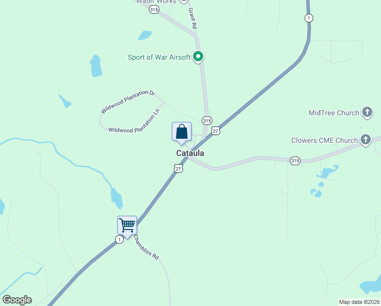 map of restaurants, bars, coffee shops, grocery stores, and more near in Cataula