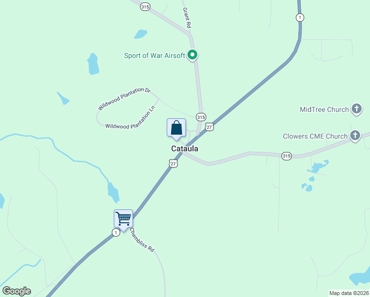 map of restaurants, bars, coffee shops, grocery stores, and more near in Cataula