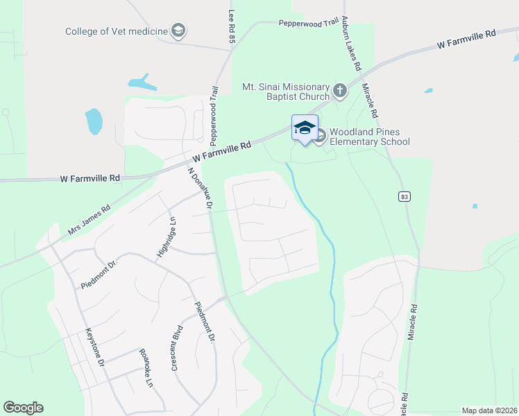 map of restaurants, bars, coffee shops, grocery stores, and more near 1605 North Camden Drive in Auburn