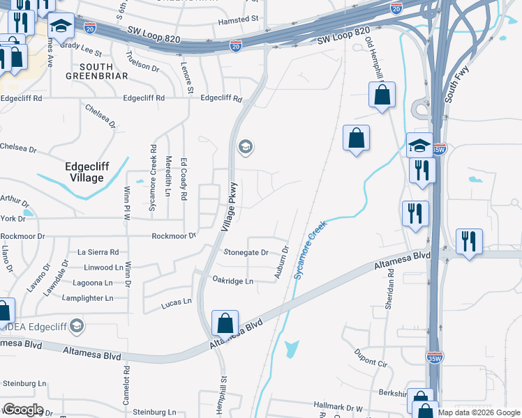 map of restaurants, bars, coffee shops, grocery stores, and more near 12 Duskview Lane in Edgecliff Village