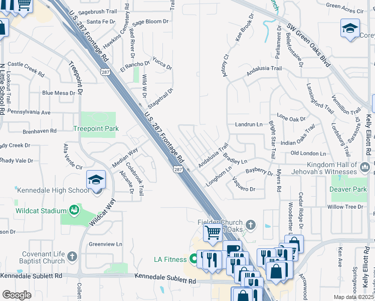 map of restaurants, bars, coffee shops, grocery stores, and more near 5605 Homestead Road in Arlington