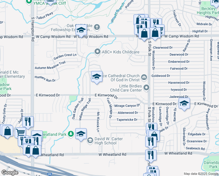 map of restaurants, bars, coffee shops, grocery stores, and more near in Dallas