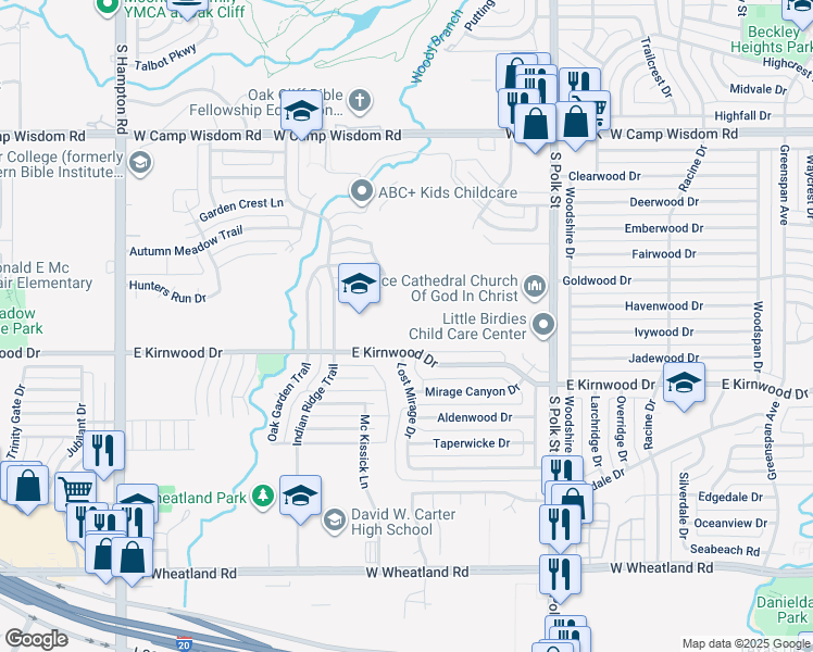 map of restaurants, bars, coffee shops, grocery stores, and more near in Dallas