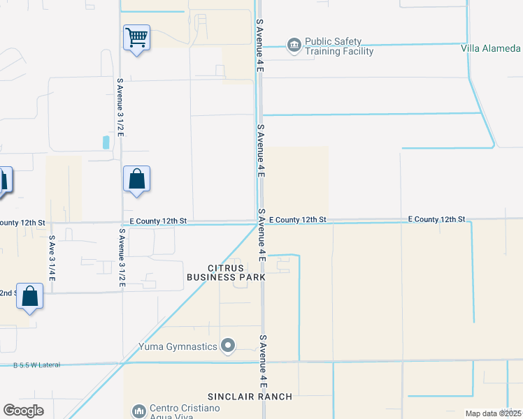map of restaurants, bars, coffee shops, grocery stores, and more near South Avenue 4 East in Yuma