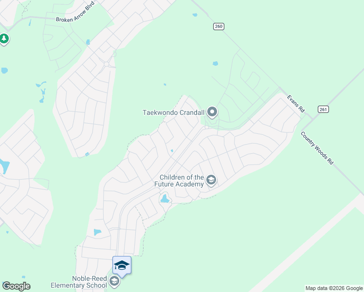 map of restaurants, bars, coffee shops, grocery stores, and more near 9354-11998 Evans Road in Crandall