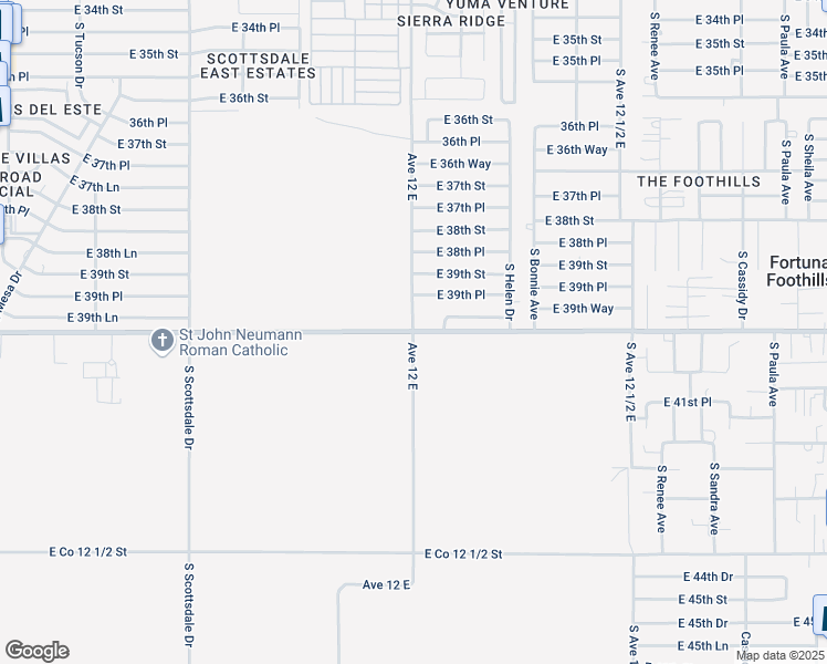 map of restaurants, bars, coffee shops, grocery stores, and more near Avenue 12 East in Yuma