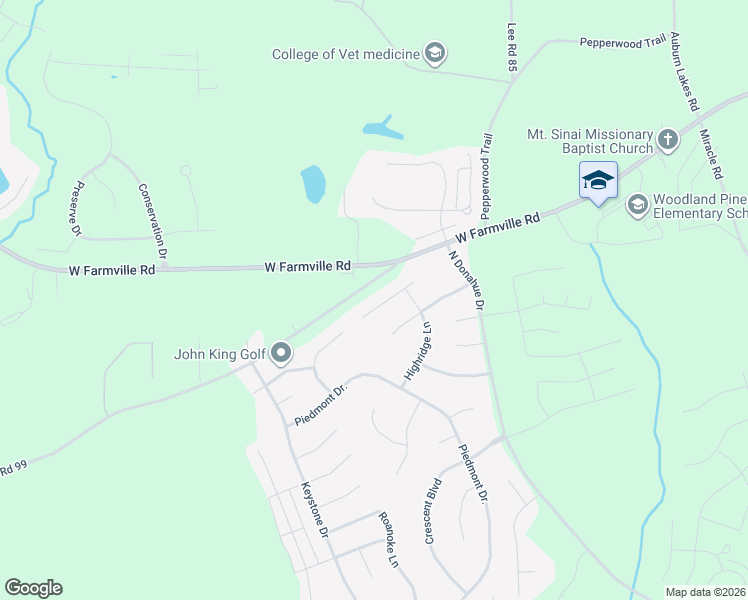 map of restaurants, bars, coffee shops, grocery stores, and more near 2-148 Mrs James Road in Auburn
