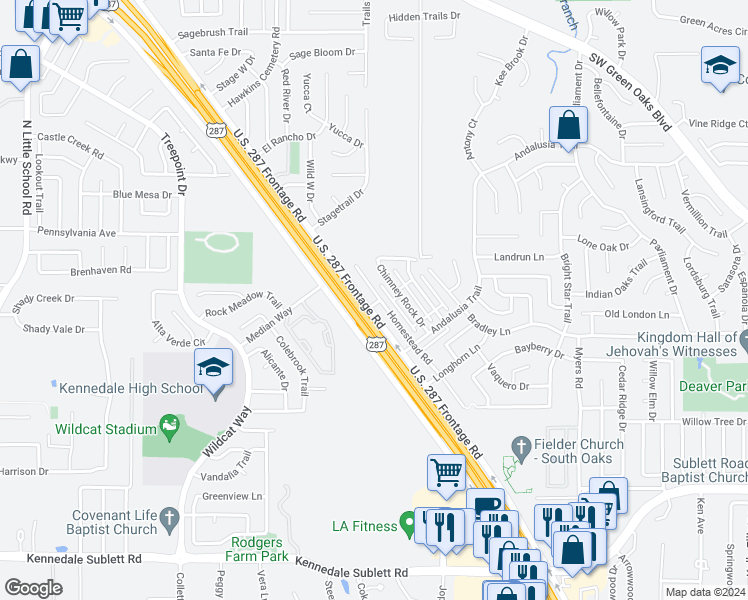 map of restaurants, bars, coffee shops, grocery stores, and more near 5532 Homestead Road in Arlington