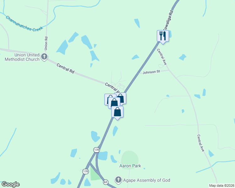 map of restaurants, bars, coffee shops, grocery stores, and more near 119 Central Road in Eclectic