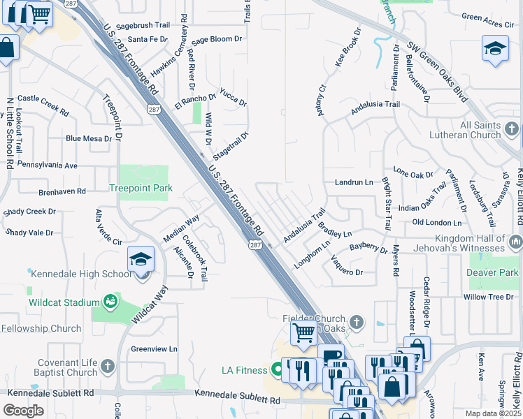 map of restaurants, bars, coffee shops, grocery stores, and more near 5533 Homestead Road in Arlington