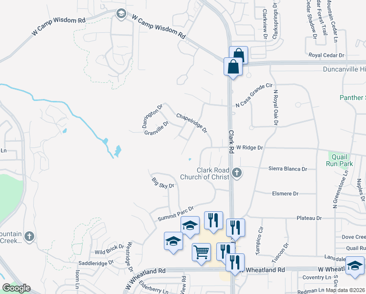 map of restaurants, bars, coffee shops, grocery stores, and more near 8610 Quicksilver Drive in Dallas