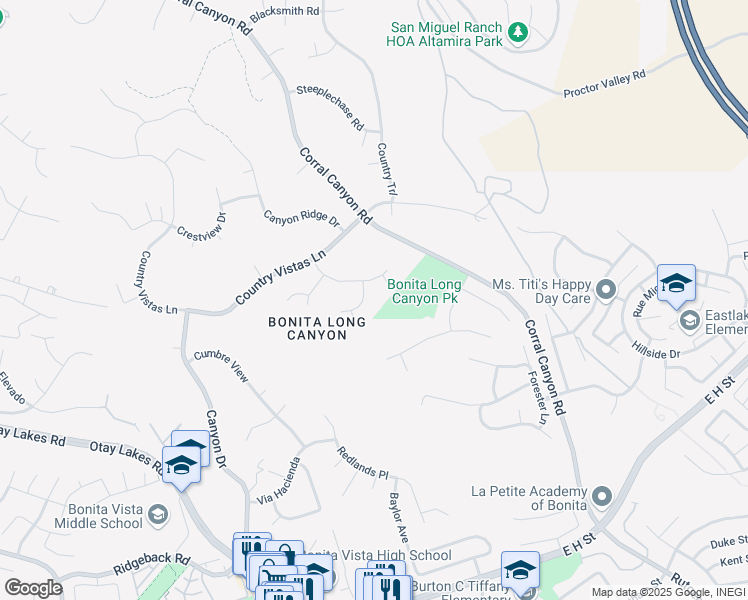 map of restaurants, bars, coffee shops, grocery stores, and more near 1643 Oak View Terrace in Bonita