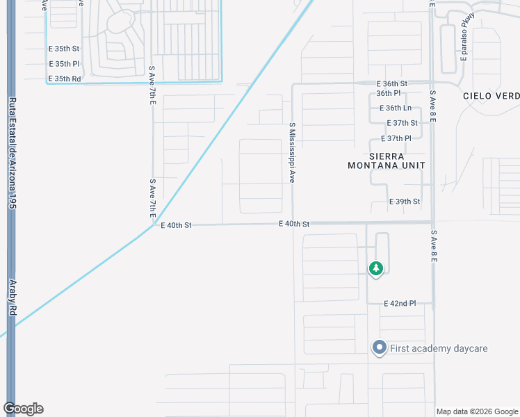 map of restaurants, bars, coffee shops, grocery stores, and more near S Sunflower Dr in Yuma