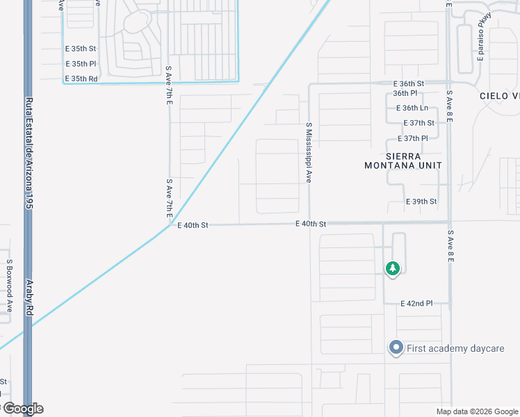 map of restaurants, bars, coffee shops, grocery stores, and more near South Brianna Drive in Yuma