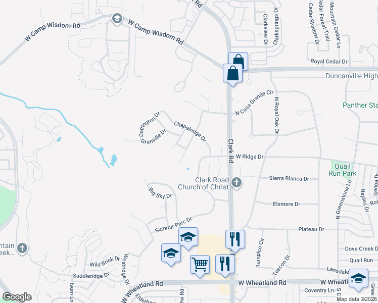 map of restaurants, bars, coffee shops, grocery stores, and more near 8610 Quicksilver Drive in Dallas
