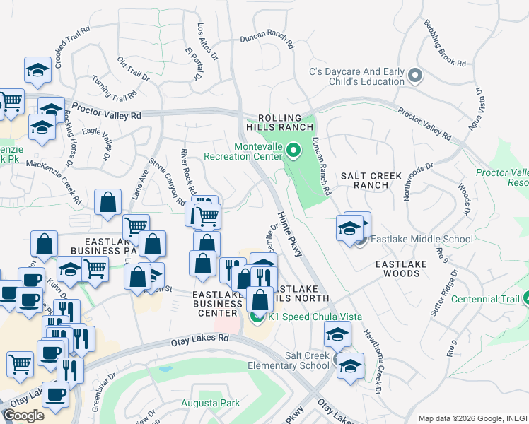 map of restaurants, bars, coffee shops, grocery stores, and more near 841 Esperanza Place in Chula Vista