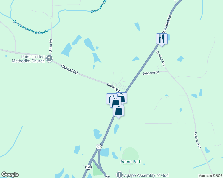 map of restaurants, bars, coffee shops, grocery stores, and more near 119 Central Road in Eclectic