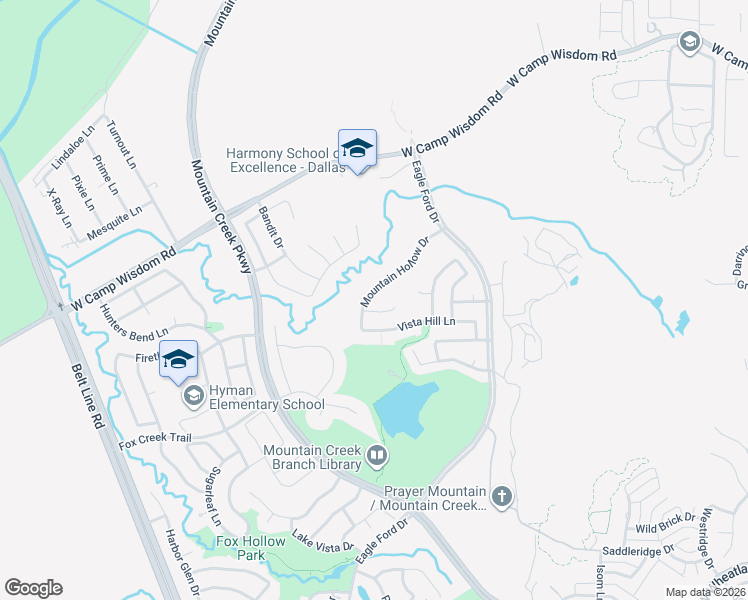 map of restaurants, bars, coffee shops, grocery stores, and more near 34 Mountain Knoll Court in Grand Prairie