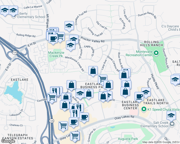 map of restaurants, bars, coffee shops, grocery stores, and more near 752 San Angelo Place in Chula Vista