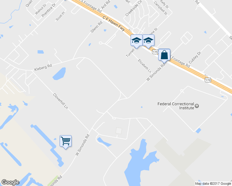 map of restaurants, bars, coffee shops, grocery stores, and more near 2407 Kleberg Road in Seagoville