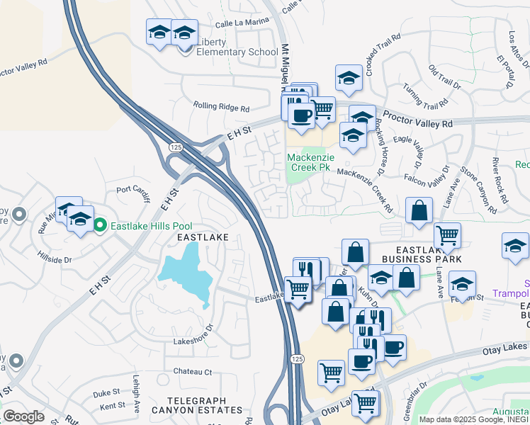 map of restaurants, bars, coffee shops, grocery stores, and more near 2242 Cabo Bahia in Chula Vista