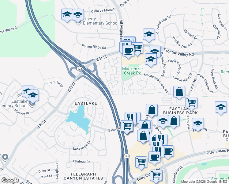 map of restaurants, bars, coffee shops, grocery stores, and more near 2252 Cabo Bahia in Chula Vista