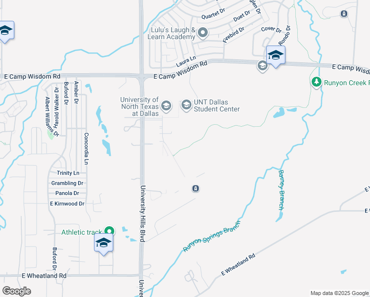 map of restaurants, bars, coffee shops, grocery stores, and more near 7300 University Hills Blvd in Dallas