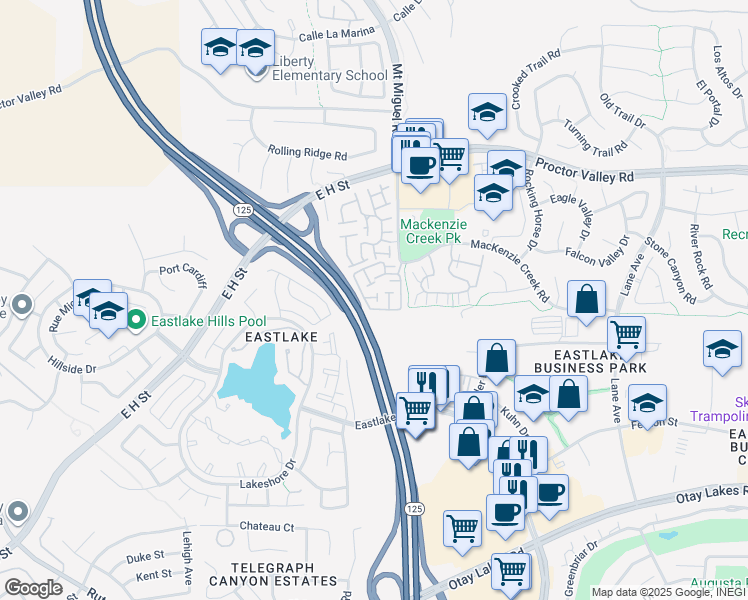 map of restaurants, bars, coffee shops, grocery stores, and more near 2242 Cabo Bahia in Chula Vista