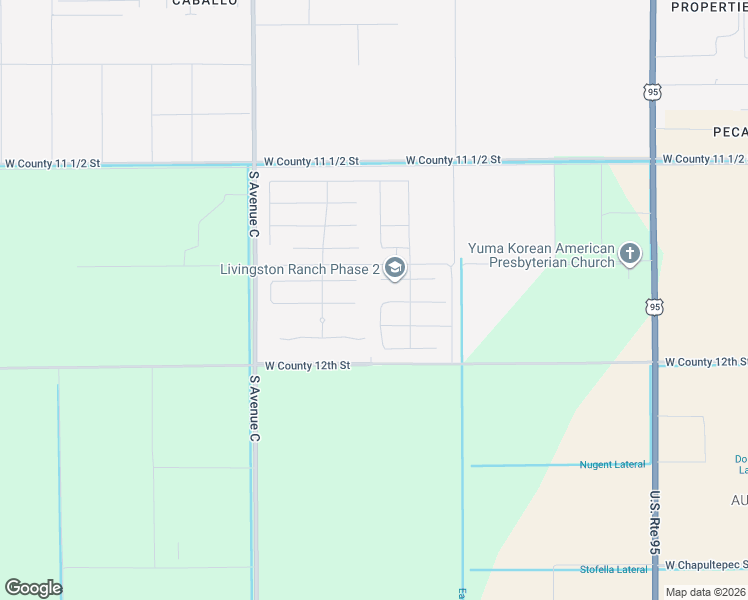 map of restaurants, bars, coffee shops, grocery stores, and more near 3633 W 39th St in Yuma