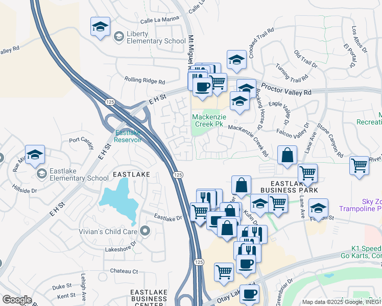 map of restaurants, bars, coffee shops, grocery stores, and more near 2338 Cabo Bahia in Chula Vista
