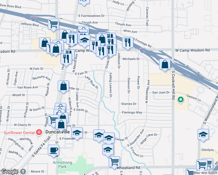 map of restaurants, bars, coffee shops, grocery stores, and more near 538 Oriole Boulevard in Duncanville