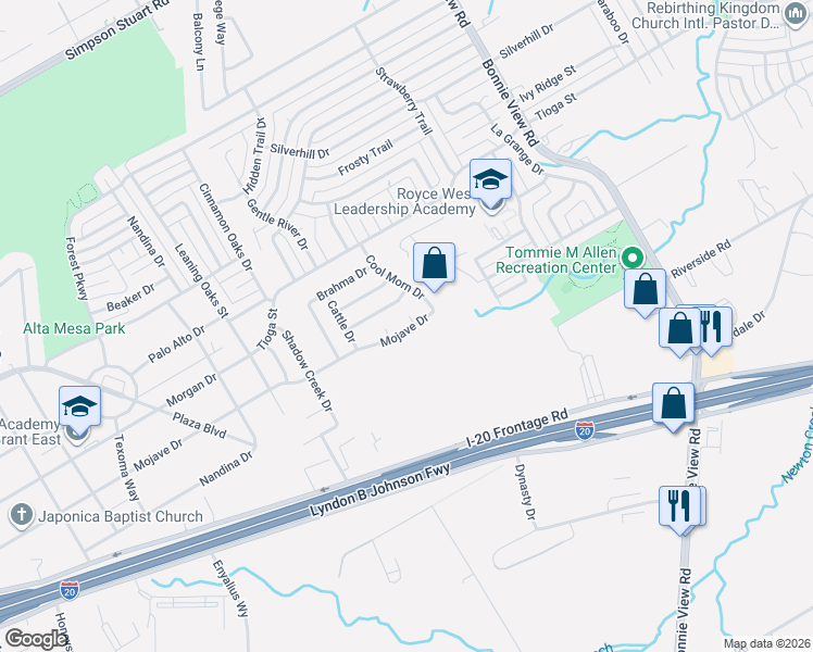 map of restaurants, bars, coffee shops, grocery stores, and more near 3450 Santa Gertrudis Drive in Dallas