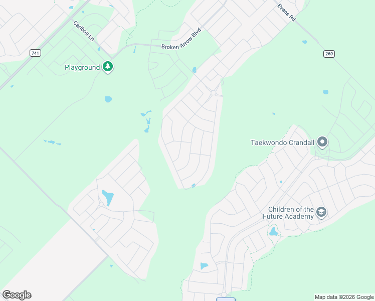 map of restaurants, bars, coffee shops, grocery stores, and more near 1527 Highbridge Boulevard in Crandall