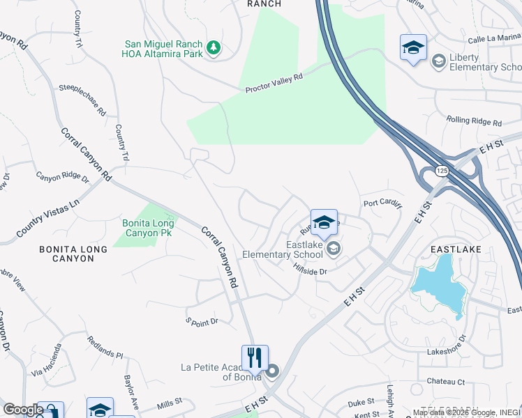 map of restaurants, bars, coffee shops, grocery stores, and more near 1894 Cabernet Drive in Chula Vista