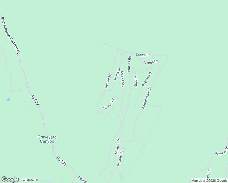 map of restaurants, bars, coffee shops, grocery stores, and more near 77 Huff Avenue in Cloudcroft