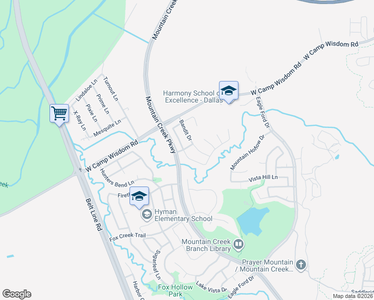 map of restaurants, bars, coffee shops, grocery stores, and more near 5608 Paladium Drive in Dallas